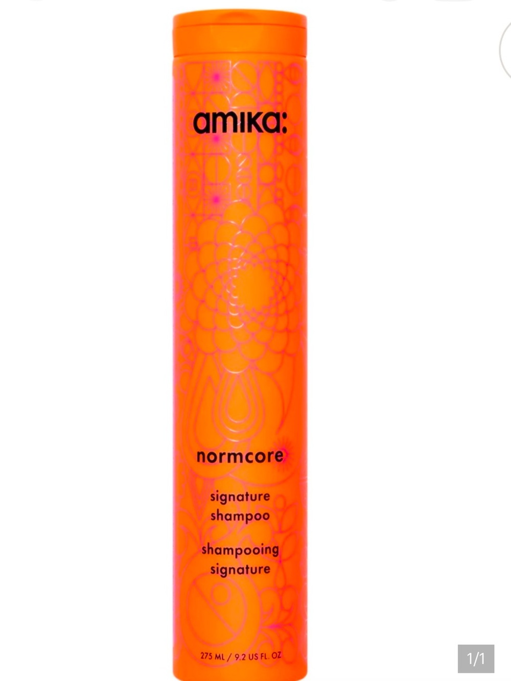 amika Normcore Signature Shampoo - Neon Orange Bottle